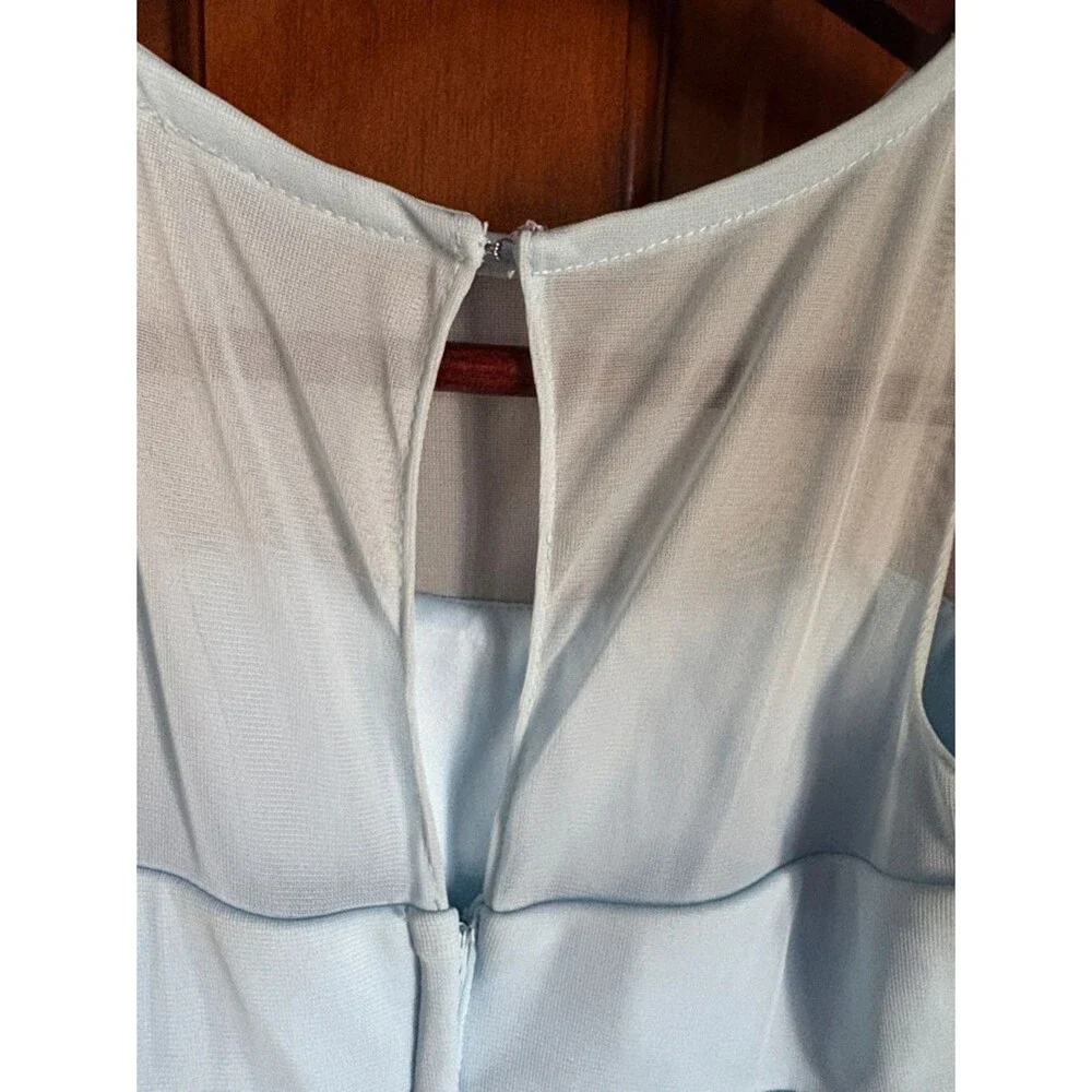 David's Bridal Light Blue Sleeveless Chiffon Dress- Girls size 8 - Picture 3 of 4